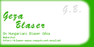 geza blaser business card